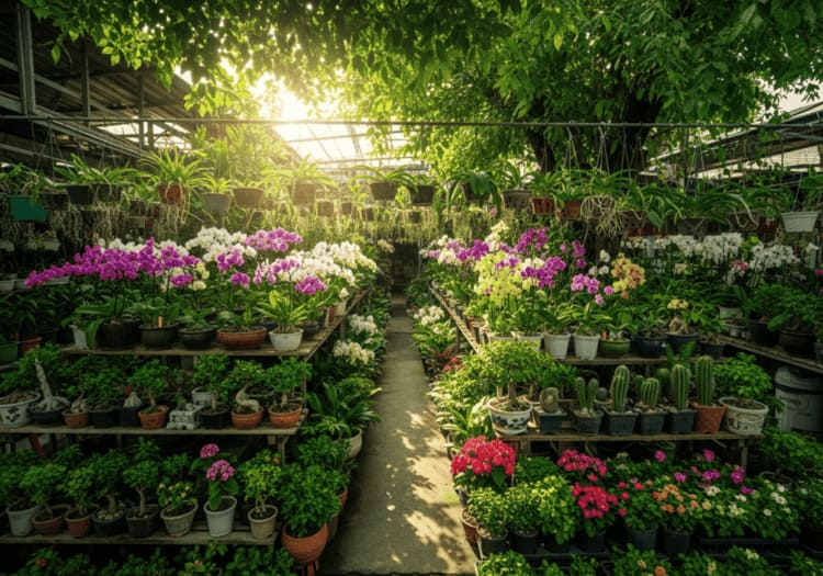 Marché de plantes de Chatuchak sections 25 à 27, l'un des plus grands d'Asie du Sud-Est