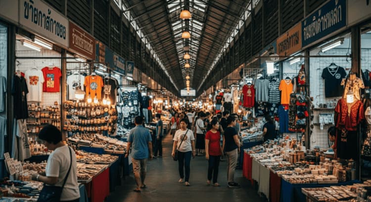 Plan officiel des 27 sections du marché de Chatuchak Bangkok